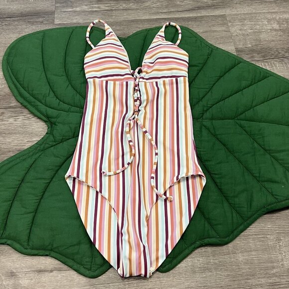 Issa de Mar Hawaii Small Summer Stripe Cheeky One Piece Swimsuit Monokini - Picture 1 of 4